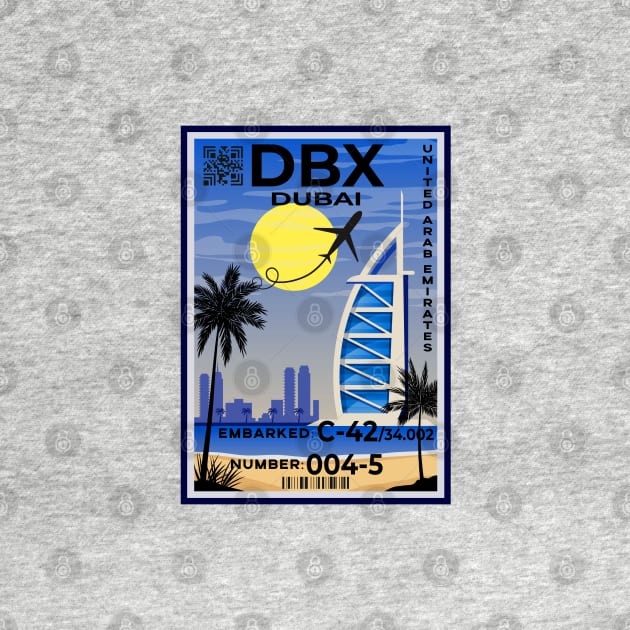 Dubai International Airport Code United Arab Emirates Boarding Pass DBX by DD2019